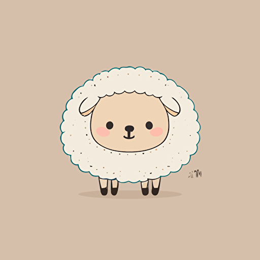 cute sheep kawaii style, vector, simple