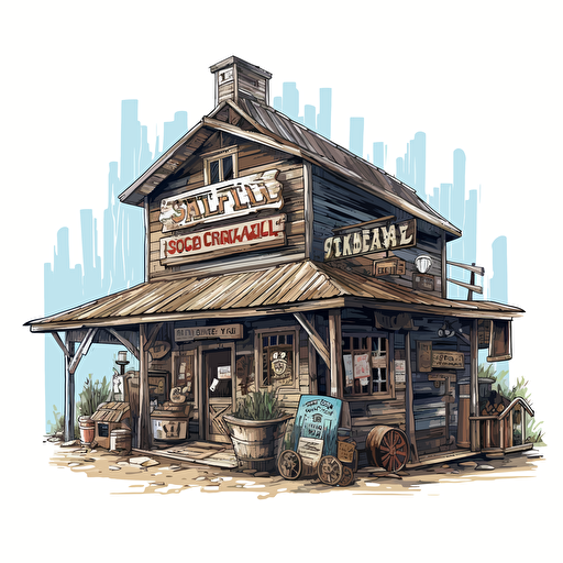 vector drawing of a general store