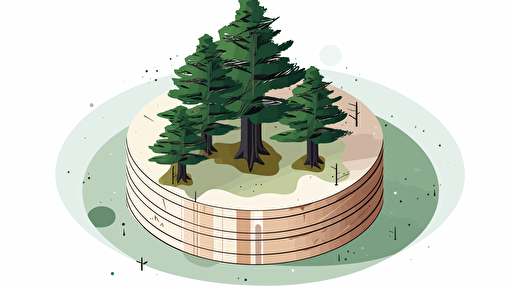 a pine on a database vectoriel, pro illustration,