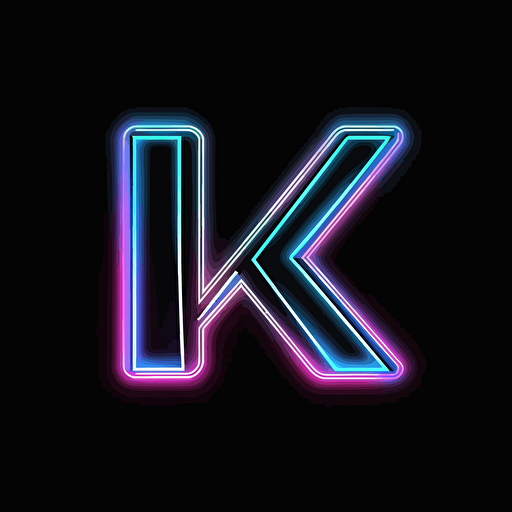 letters D and K logo, neon, vector, white background