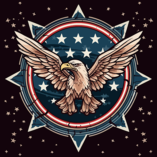 patriotic logo of the United states, vector art,