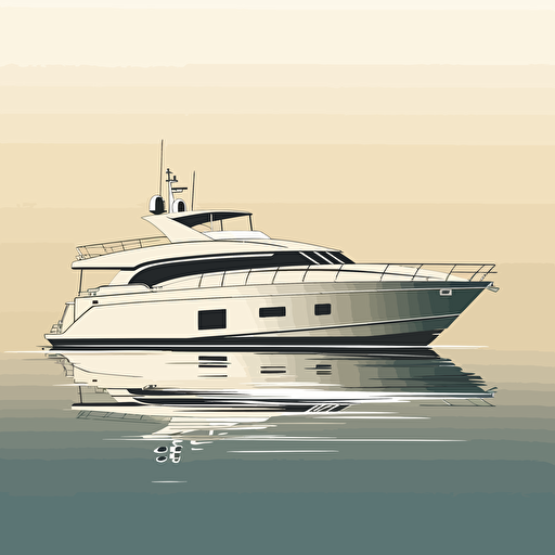 a modern yacht, vector, no shading, no gradients, no text