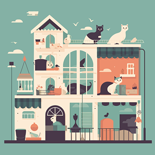 flat vector illustration of pet store