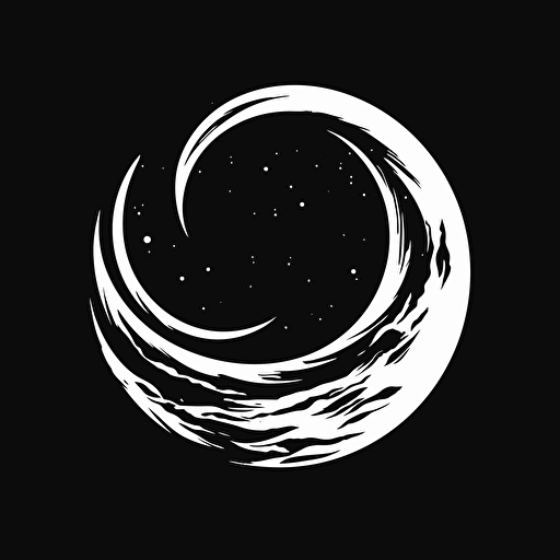 iconic pictorial logo of crescent moon with overlayed text "NOX", black vector, white background