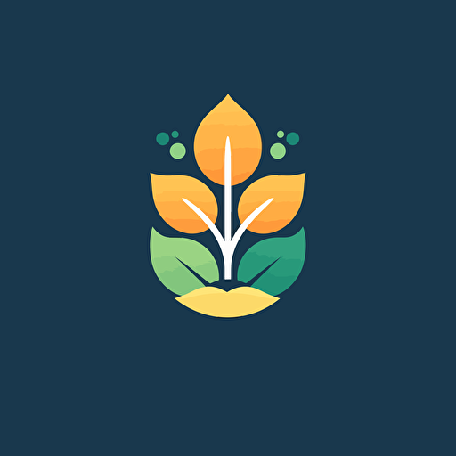 simple logo, flat 2d, vector, company logo, plant