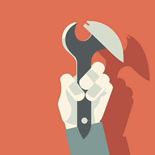 a illustration in vector style of a hand holding a spanner