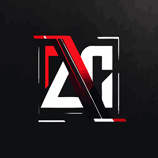 letter logo with letters ALC, minimalist style logo, vector logo, no background, colors red black white