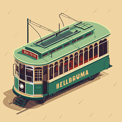 vector art of a melbounre tram, vector style