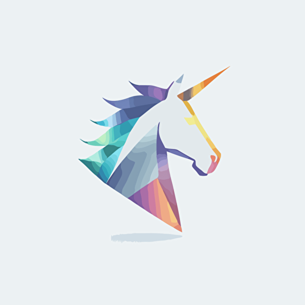 minimal logo with mandalacolor unicorn face,simple,Geometric, emboss,Morning Lighting,white background,Vector,