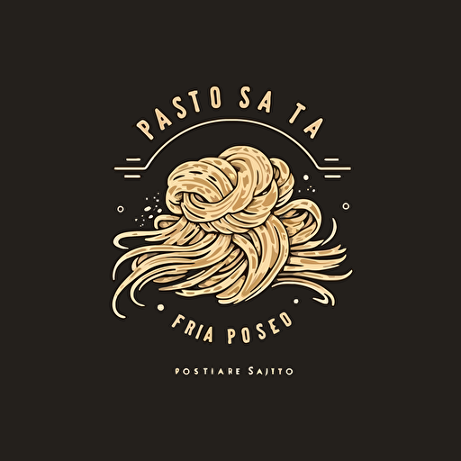 the logo for pasta producing company, modern style, flowing fabrics, simplistic vector art, sparse use of color, subtle ink application, loose paint application,