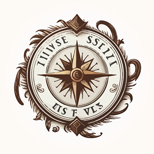 simple flat logo of the wise compass. White background, vector style