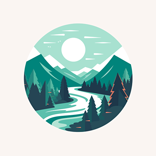 logo for valley, vector flat, PNG, SVG, flat shading, solid white background, mascot, logo, vector illustration, masterwork, 2D, simple, illustrator