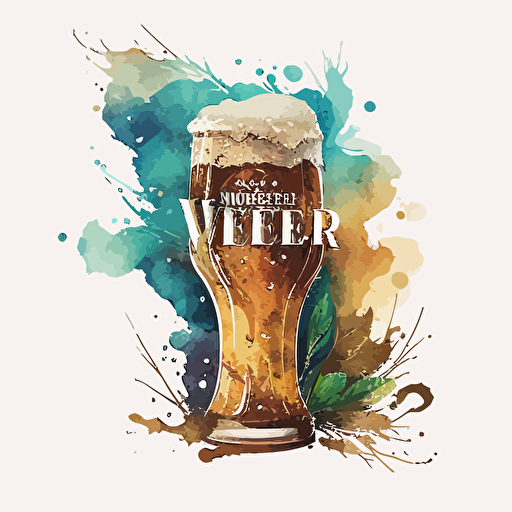 vector beer watercolor