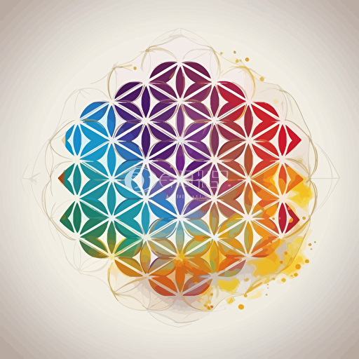 Flower of life , multi-colored, vector logo