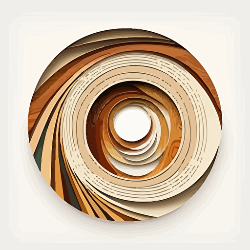 circular logo, woody structure, vector, simple, modern, minimalist, white space, white background