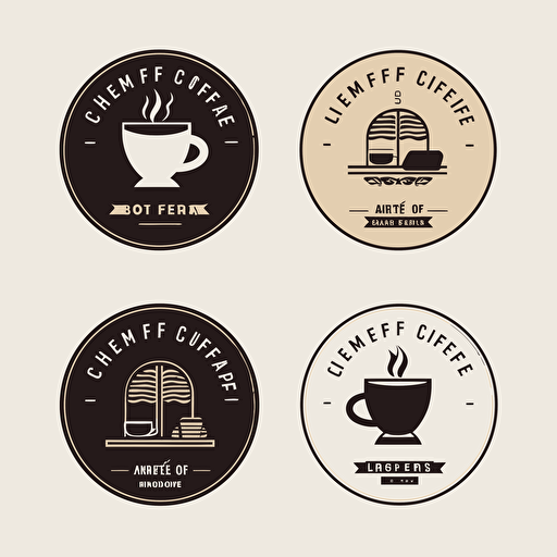 logo for a cafe, minimalism, vector, light background, no inscriptions, black, white and brown colors