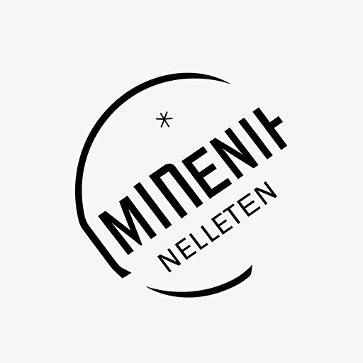 animation newsletter logo, simple black and white, vector