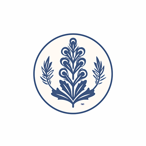 simple logo with a bluebonnet, vector style, 2 color
