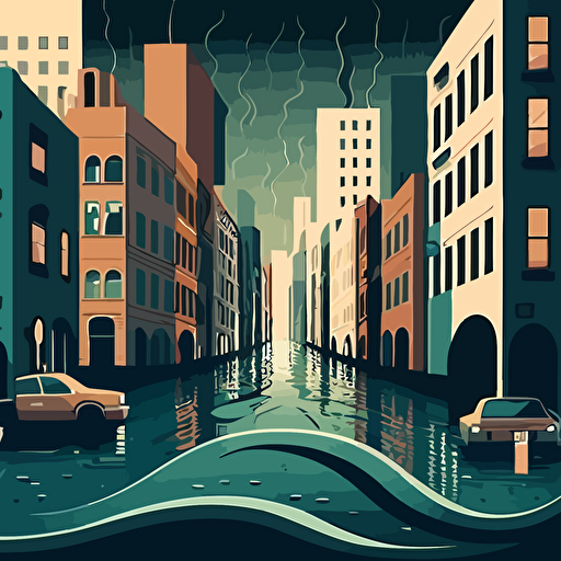 flooding a city vector