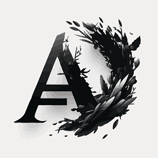 create, and stylized logo with a black vector, and a white background of the letters A E .