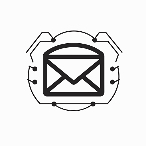 animation newsletter icon, simple black and white vector illustration