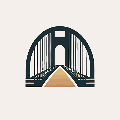 a simple, minimalistic 2d logo of a bridge. vector.