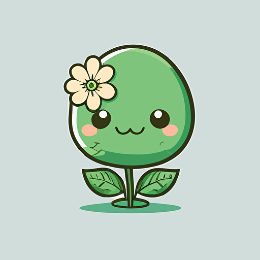 cute blue flower kawaii style, vector clipart