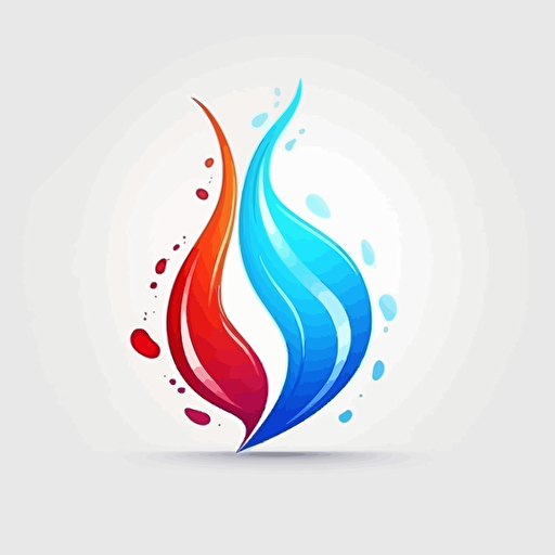 ein einfaches logo in form wassertropfen als flamme und blatt auf weißem hintergrund, vector, mit einfachen farbverlauf