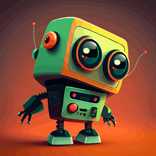 cute 2d robot, vector