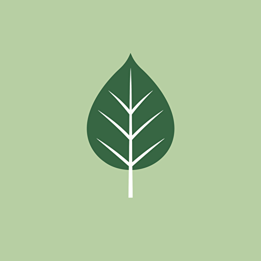 leaf icon, vector, flat background, one color, minimalist