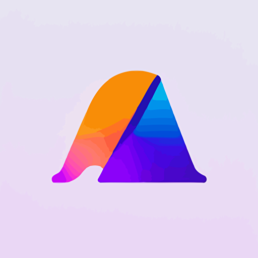 flat vector logo of AI， blue purple orange gradient， simple minimal， by Ivan Chermayeff