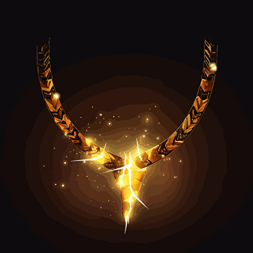lighting bolt vector, necklace, jewerly, close up, gold, neon lighting,