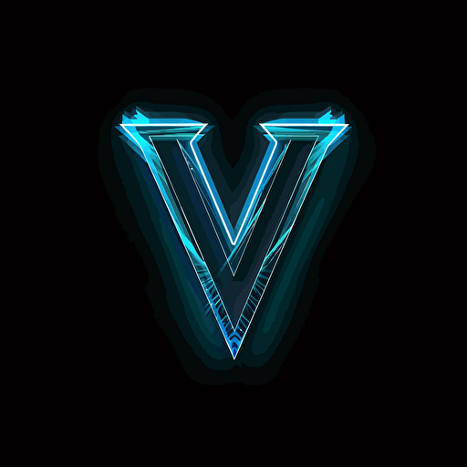 minimalistic, design for technology business, letter Y, letter "Y", sans-serif font, vector, 2d,, simple, dark background, neon blue color,