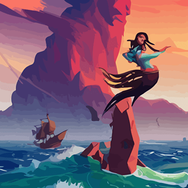 painting mermaid treasure sea thieves game avatar hero smooth face median photoshop filter cutout vector behance hd jesper ejsing rhads makoto shinkai lois van baarle ilya kuvshinov rossdraws global illumination
