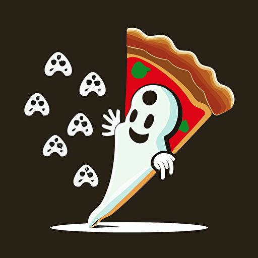 minimal vectorial logo pizza fantasma