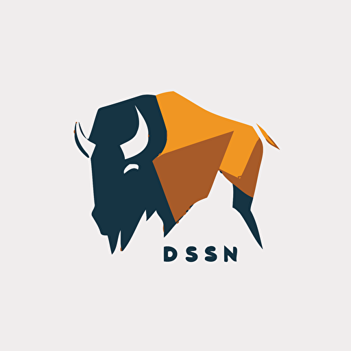 bison logo modern simple minimalistic 2 colors 2d vector.