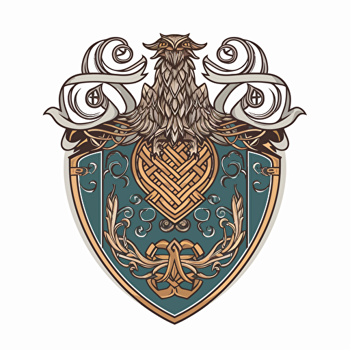flat vector art, coat of arms in a celtic style, isolated, ultra minimalistic,