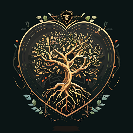 vector logo of tree of life connecting heart with sacred geometry. healing grounds.