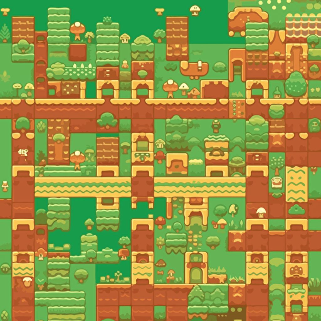 super mario game level 8bit vector seamless background