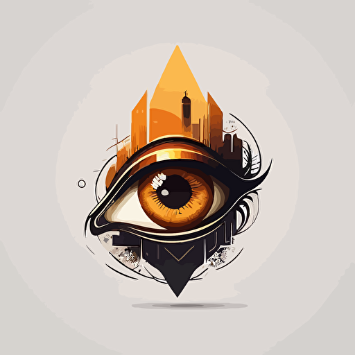 2d vector, eye, construction, architecture logo design