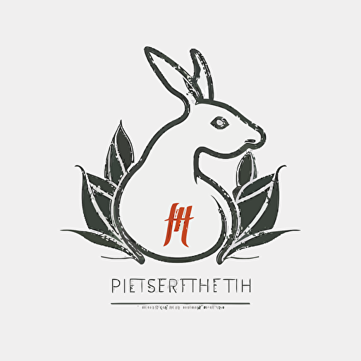 rabbit logo, flat style, 2D, vector, minimal, modern, cute, chili pepper, clean, white background, simple style, restaurant, line