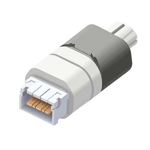 vector flat image of cat6 cable end, netowrking company log, white back ground