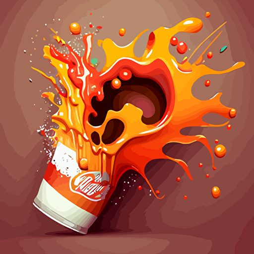 soda splash on wall, vector, new school