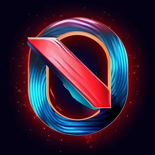 logo with the letter N above and the letter G below the letter N, using 2 colors red and blue , vector art