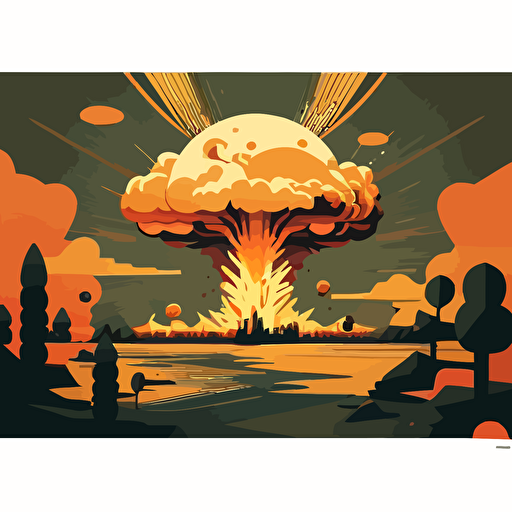 atomic explosion vector image