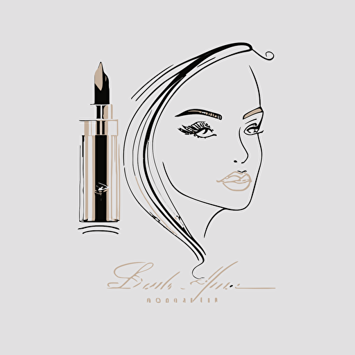 simple logo, cosmetics brand, Born 16, 2d, vector, line drawing, luxury