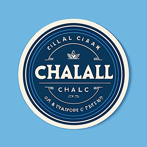 as a flat vector, create a simple yet modern circular badge shaped logo for a commercial cleaning company incorporating the colours white and blue