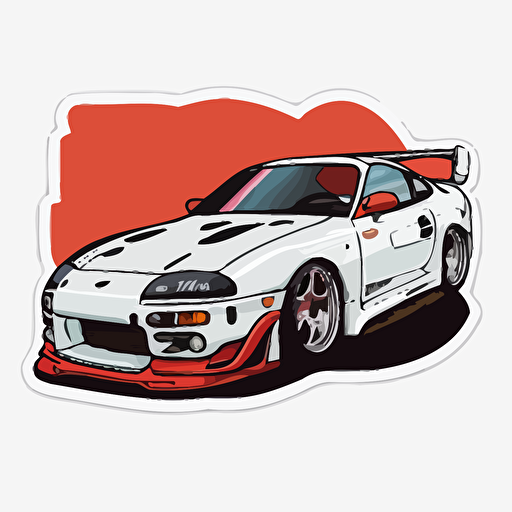 toyota mk4 supra, sticker, vector, white background