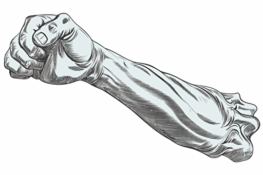 roman forearm shake as vector art symbol isolated on white background, high detail