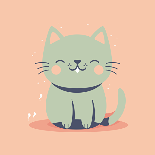 kawaii,SVG, cat, minimalist, vector flat 2d